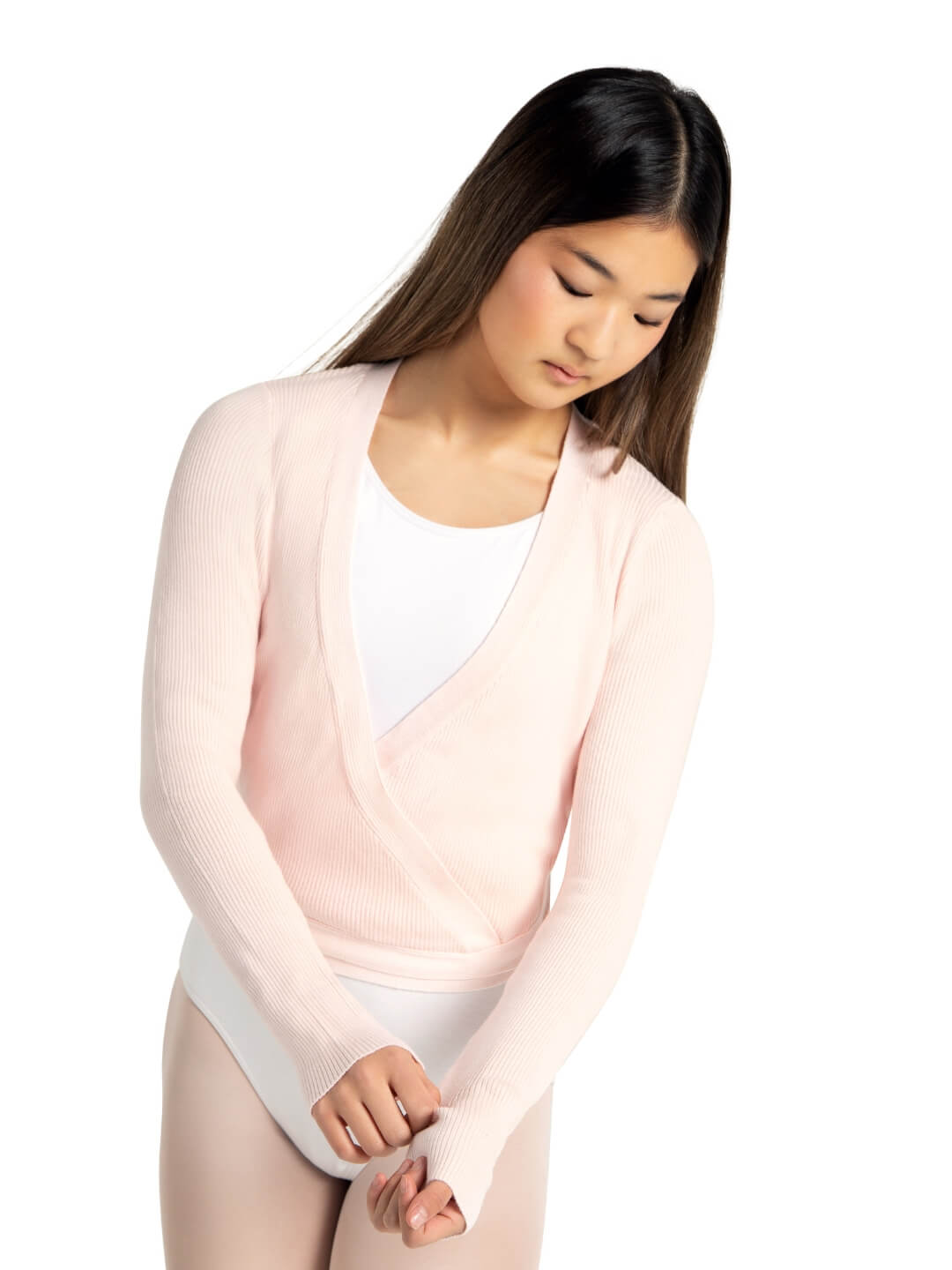 Capezio ribbed wrap cardigan