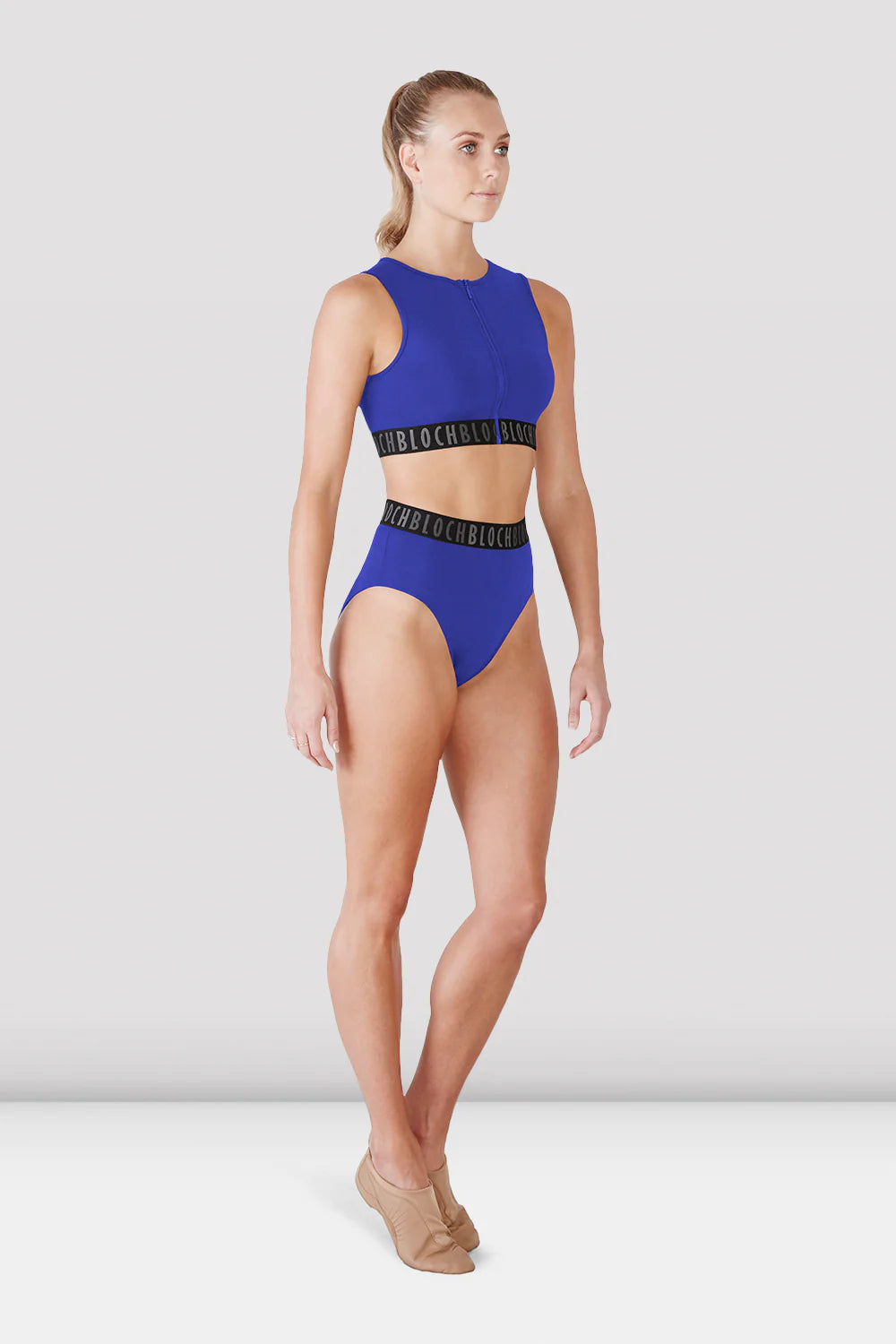 Bloch Remy zip front crop top