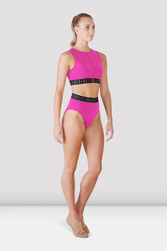 Bloch Remy zip front crop top