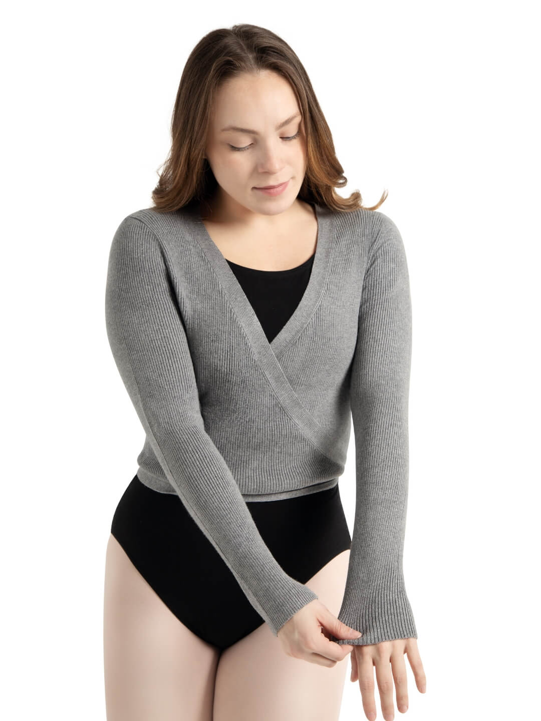 Capezio ribbed wrap cardigan