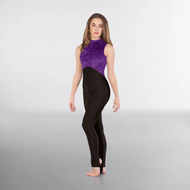 1st Position Melinda Velour High Neck & Keyhole Back Catsuit