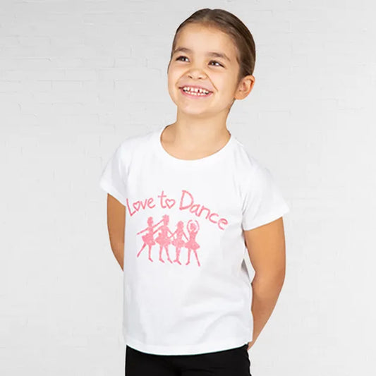 Little Ballerina Love to Dance T-Shirt Glitter