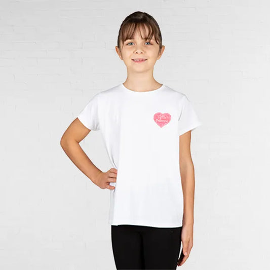 Little Ballerina Heart Motif T-Shirt