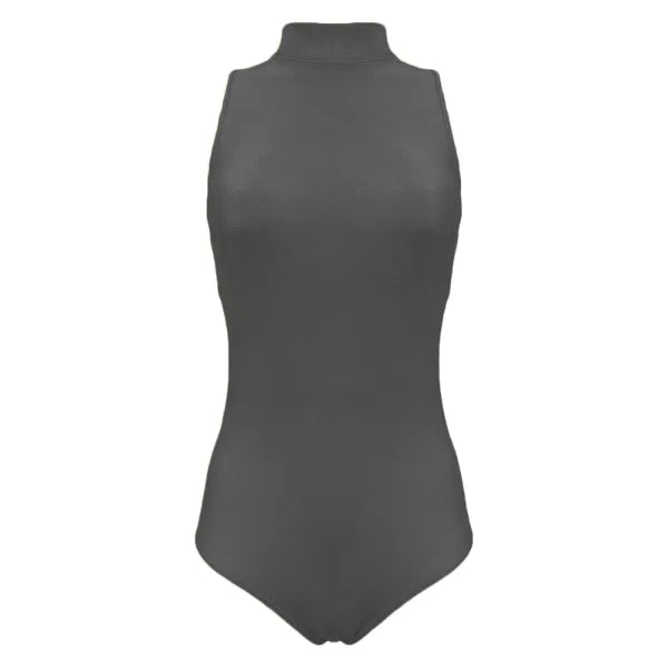 High neck leotard with logo