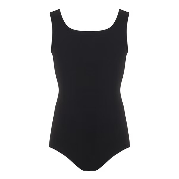 Thick strap leotard with logo