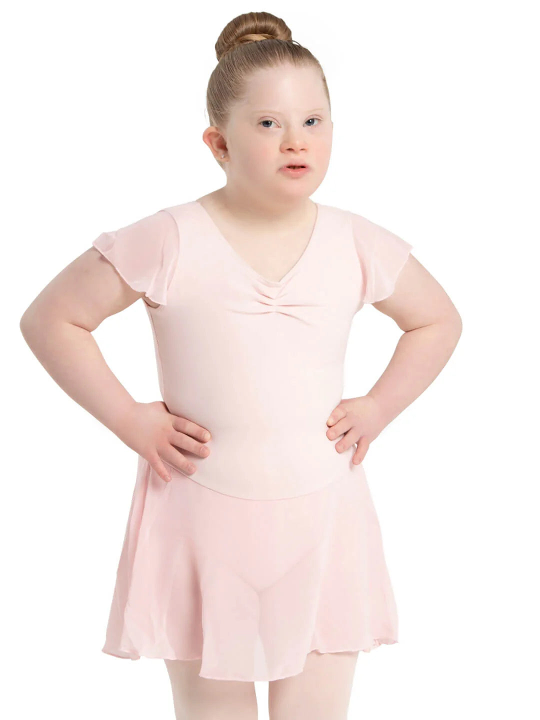 Capezio Flutter Sleeve Dress - Girls