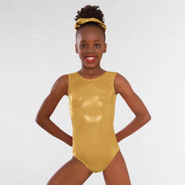 1st Position Kourtney Hologram Shine Sleeveless Leotard