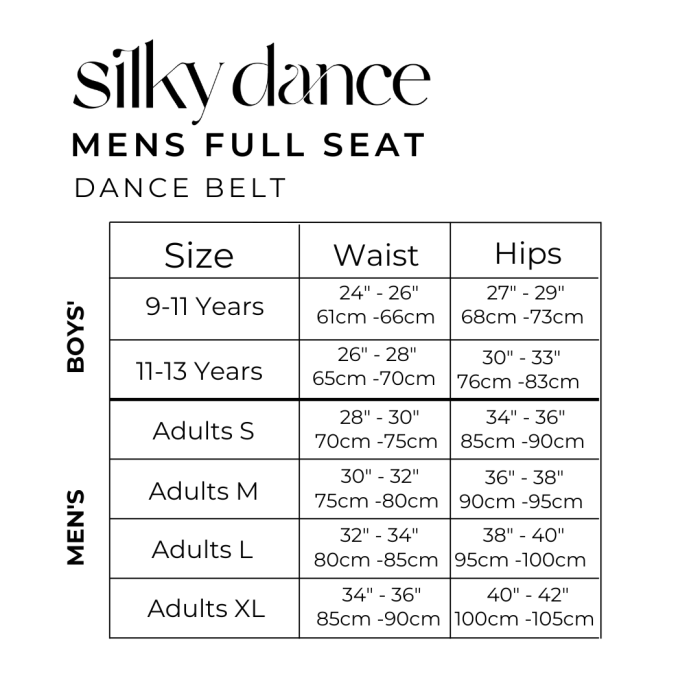 Silky men's full seat dance belt