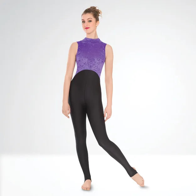 1st Position Melinda Velour High Neck & Keyhole Back Catsuit