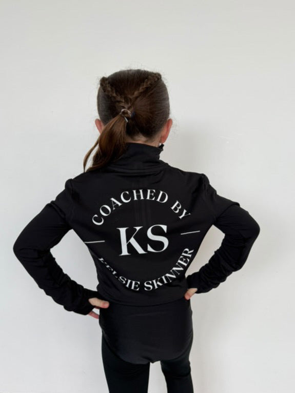 Long sleeved cropped zip jacket with logo